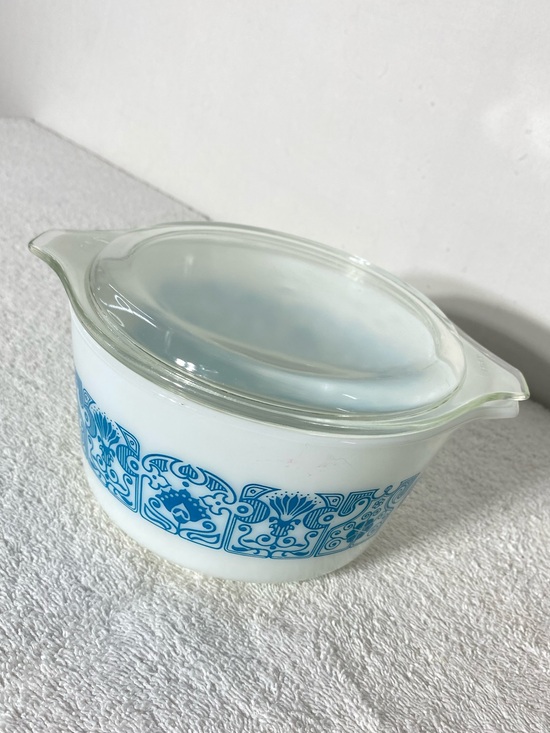 Pyrex Other - Vintage PYREX Horizon Blue Casserole Dish W Lid 1 Quart #473 Retro Cookware